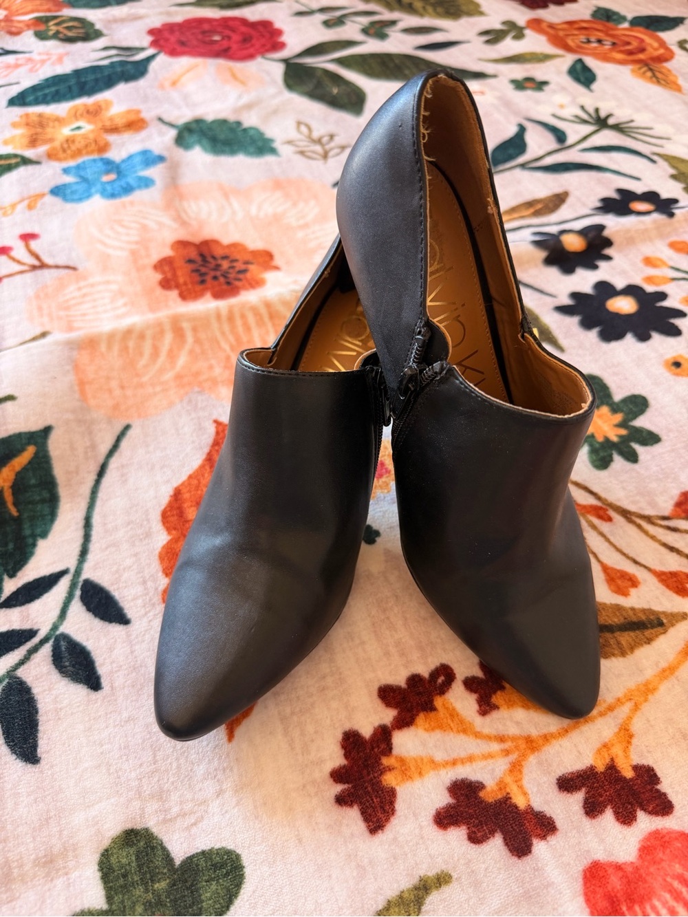 Calvin Klein Black Pointed Toe Women's Ankle Booties